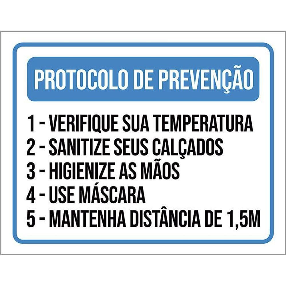 Kit 3 Placas Protoicolo De Prevenção Higiene