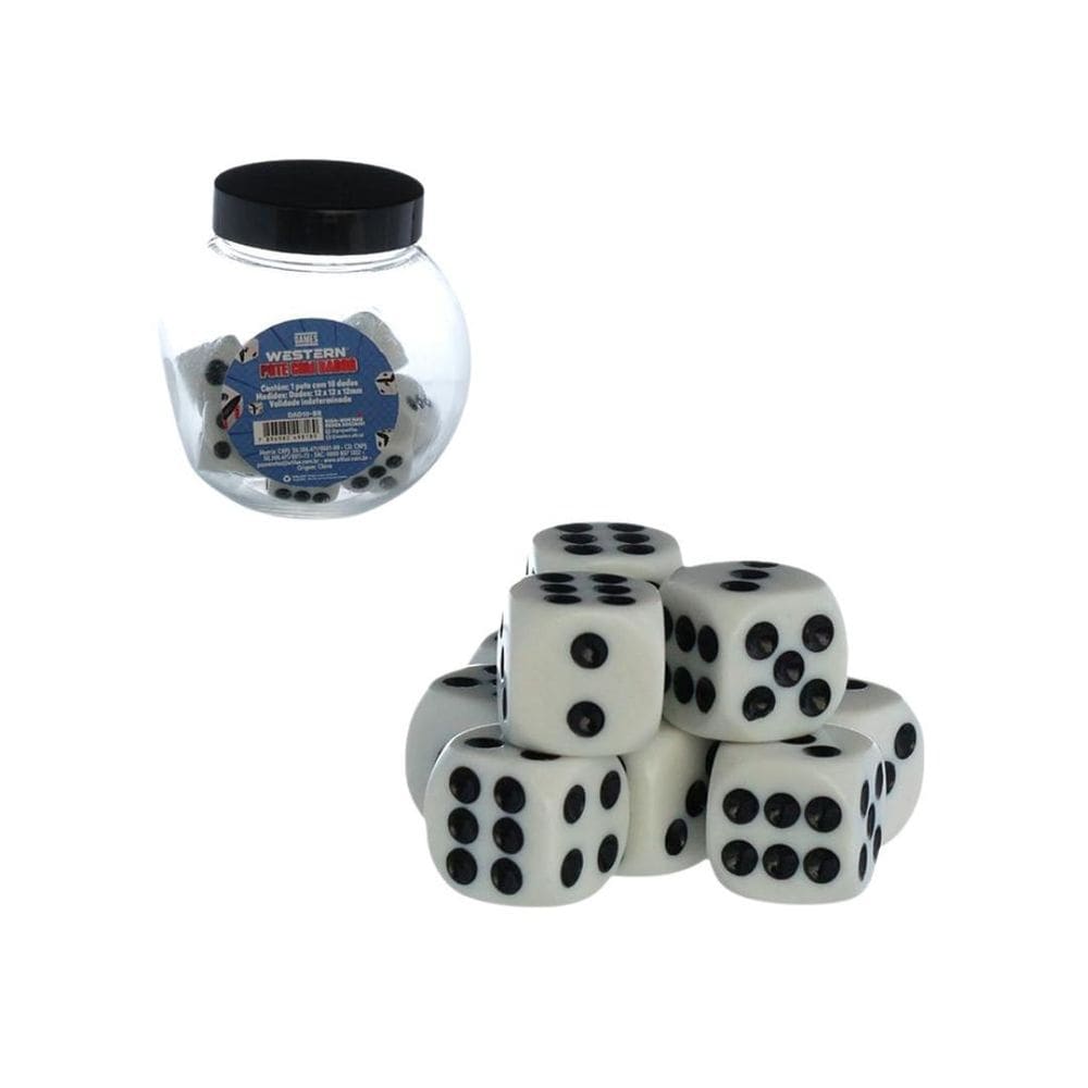 Pote Com 10 Dados Acrílico - Western