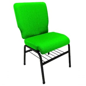 01 Cadeira Para Igrejas C/ Porta Biblía E Porta Cálice Verde