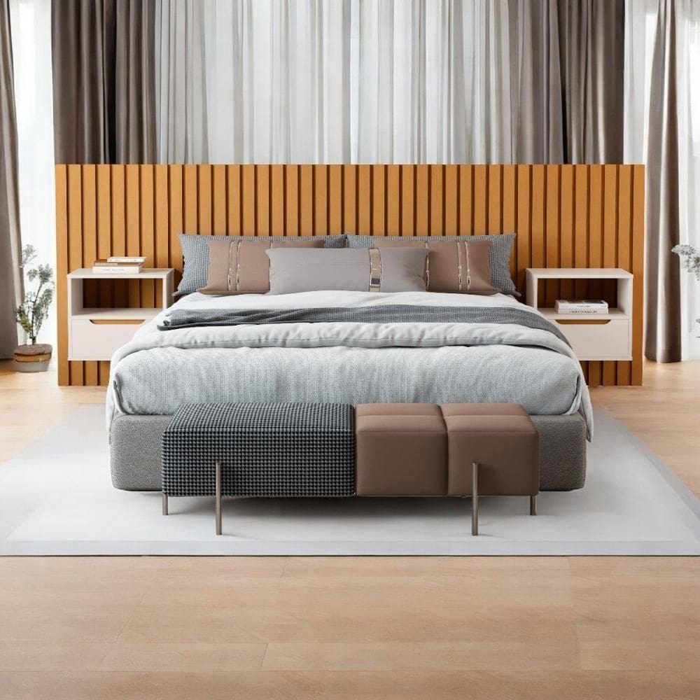 Cabeceira Casal-queen Maracá Com 2 Mesas De Cabeceira Jb