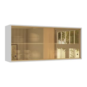 Armário De Cozinha Aéreo 105cm 2 Portas De Correr Em Vidro Xangai Multimóveis Mp2247 Branco Branco