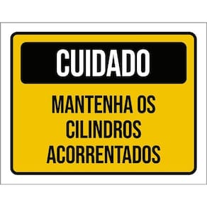 Placa Cuidado Mantenha Cilindros Acorrentados 36X46