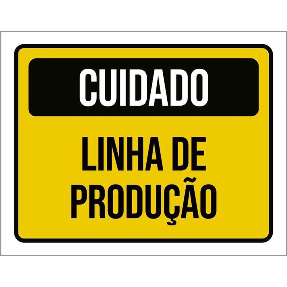 Placa De Sinalização - Cuidado Linha De Produção 36X46