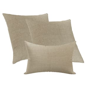 Kit 2 Capa de Almofada 50x50cm + 1 Capas 30x50cm Luxo Areia