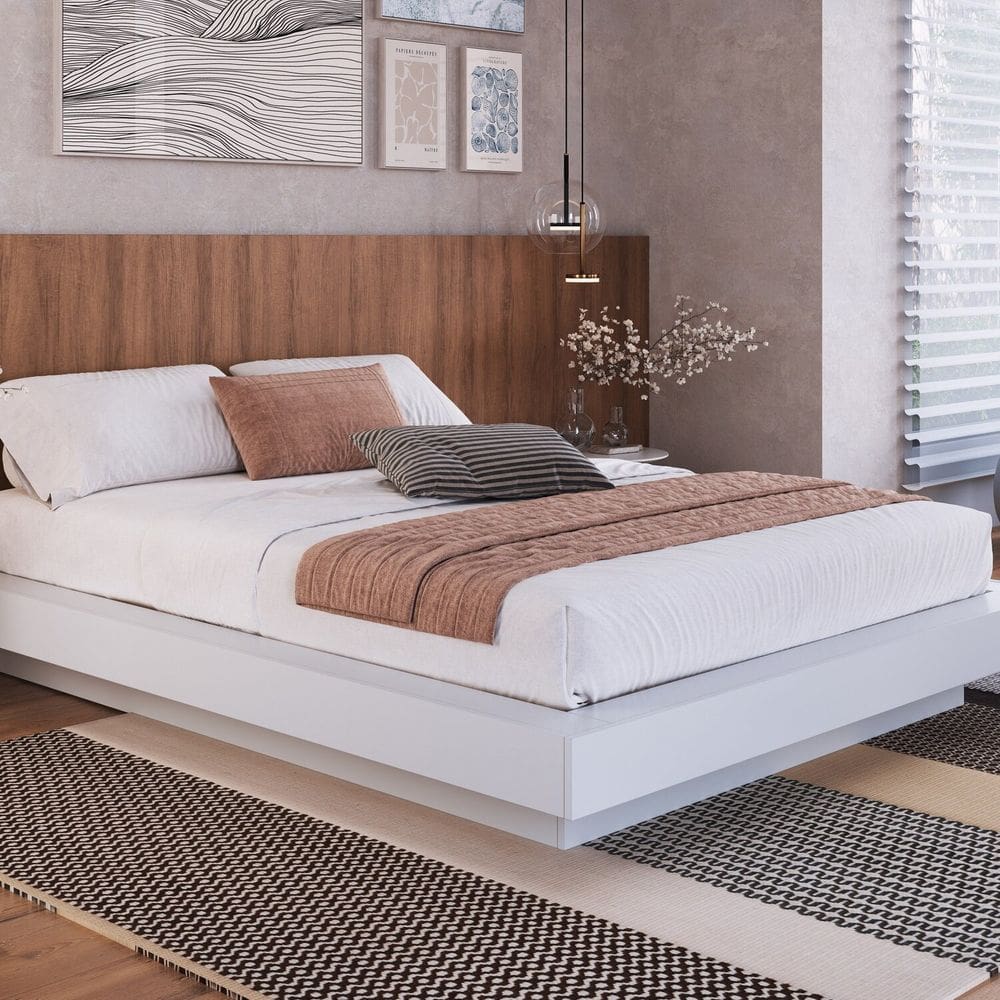 Cama Casal Queen Suspensa 140/160 Zurique Branco