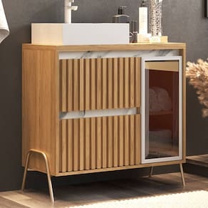 Gabinete de Banheiro 80cm com Cuba Ref 821 Itapuã/Thassus