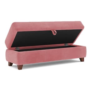 Recamier Calçadeira Bella 120cm Suede Rose - Clique Decorações
