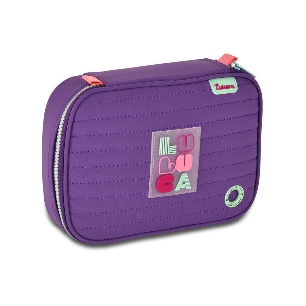 Estojo Box Luluca Meninas 100 Pens Escolar Juvenil - Lilás