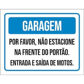 Kit 3 Placas Garagem Não Estacione Frente Portão