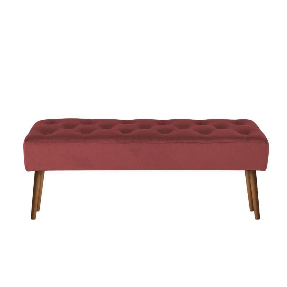 Banco Estofado Rubi 1,40m Suede Bordo - Clique Decorações