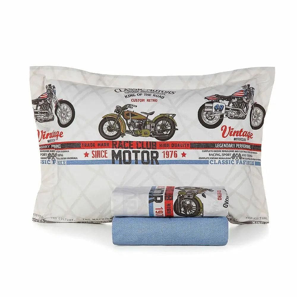 Kit Colcha / Cobre Leito Infantil 200 Fios - Karsten Motos