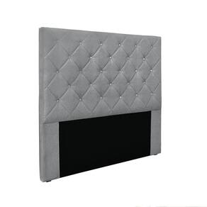Cabeceira Cama Box Queen 160 Cm Tania Linho S04 Cor Cinza