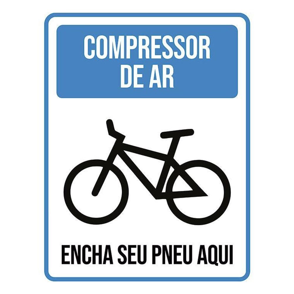 Placa De Sinalização - Compressor De Ar Encheu Pneu 36X46