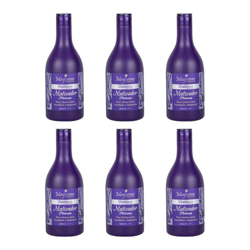 Condicionador Maycrene Matizador Platinum 500Ml - Kit 6Un