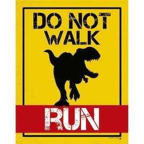 Kit 3 Placas Dont Walk Run Dinossaur