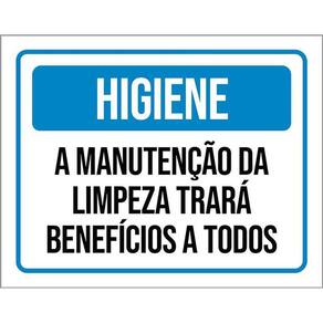 Placa Higiene A Manutenção Da Limpeza Trará Benefícios 36X46