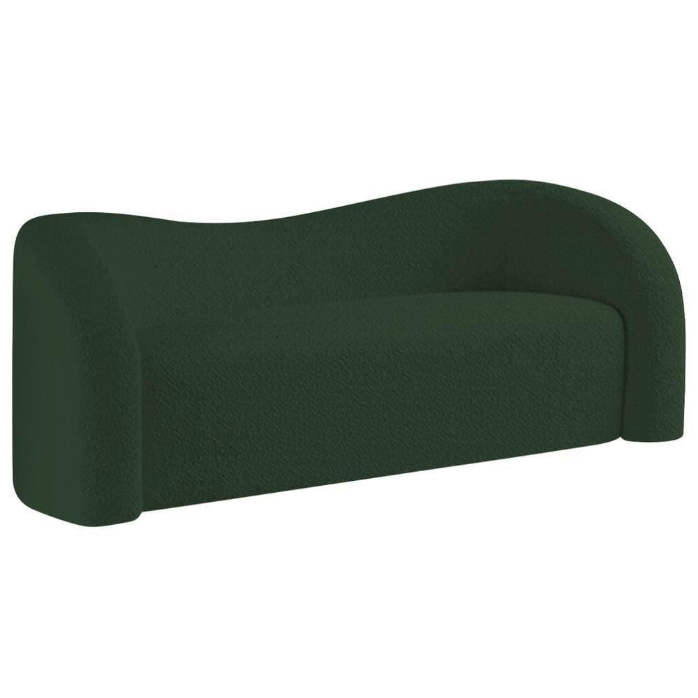 Sofá Curvo 3 Lugares Orgânico Coréia 200cm Linho Verde