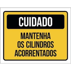 Placa Cuidado Mantenha Cilindros Acorrentados 36X46