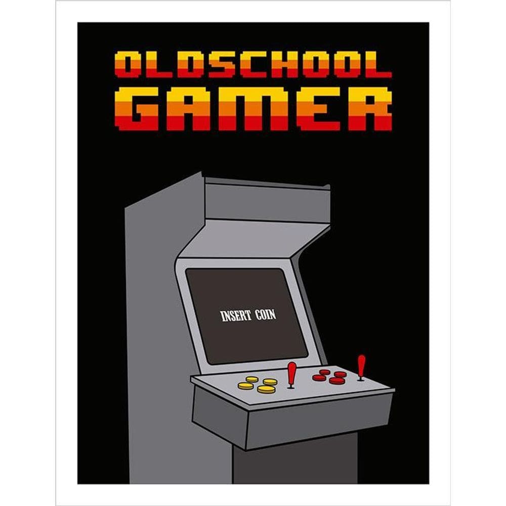 Placa Decorativa - Oldschool Gamer Fliperama 36X46