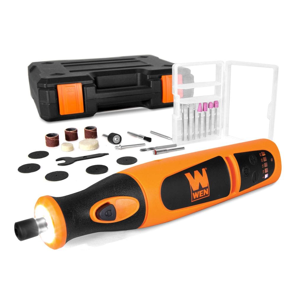 Kit de ferramentas rotativas WEN 23072 sem fio de 7,2 V com conjunto de 24 peças