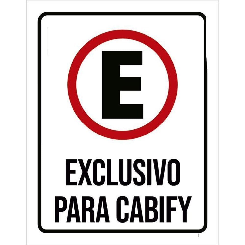 Placa Sinalização - Estacionamento Exclusivo Cabify 36X46