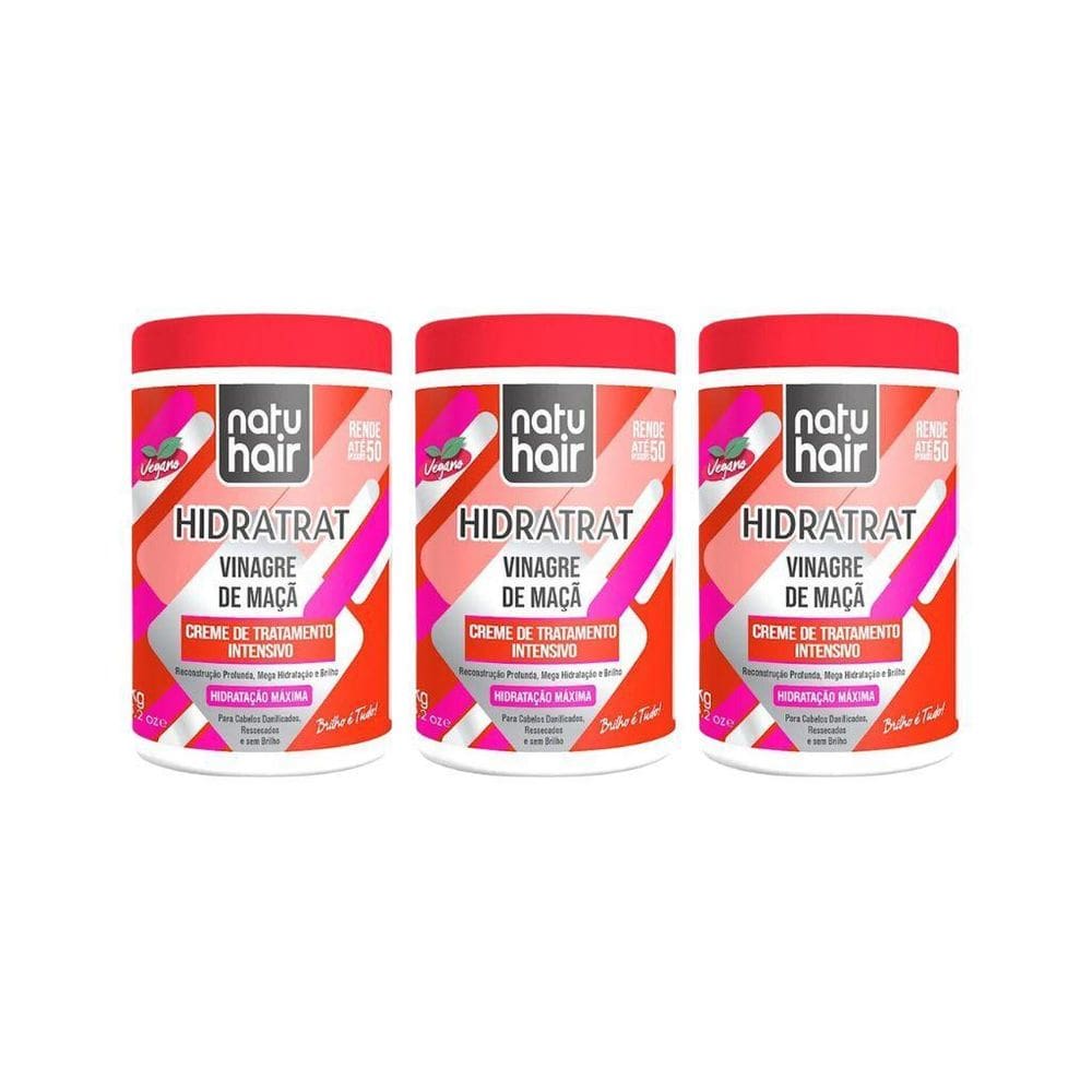 Creme De Tratamento Natuhair 1K Hidrat Vinagre De Maça - 3Un