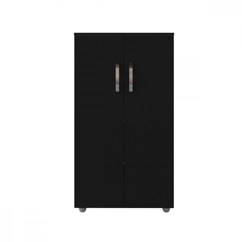 Armário Multiuso Organizador Rosana 2 Portas Ajl Móveis Preto