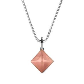 Pingente Prata 925 Quartzo Rosa Pirâmide Natural Verdadeiro