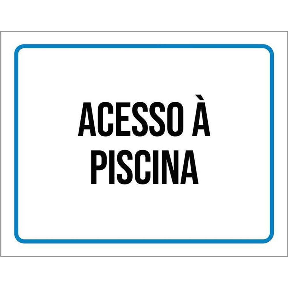 Kit 3 Placas Ambiente Sinalização Setor Acesso À Piscina