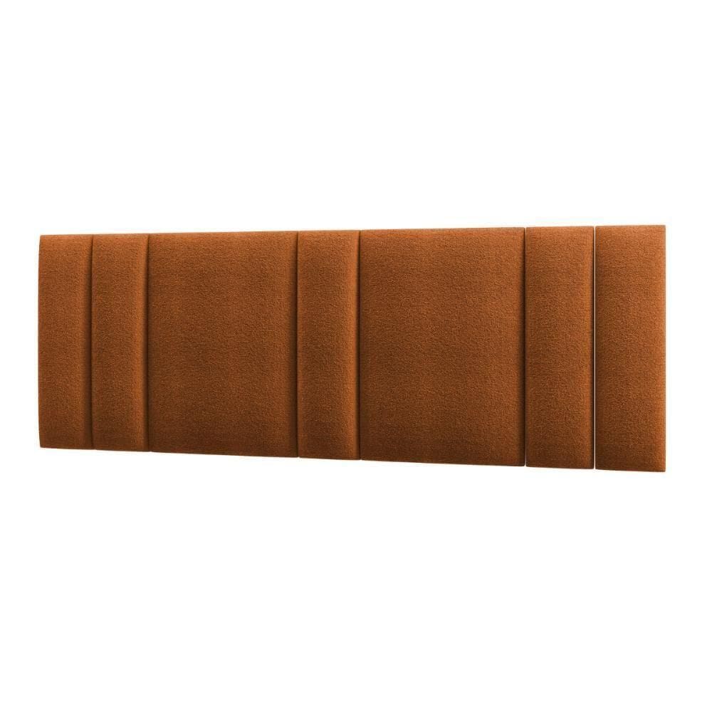 Cabeceira King Estofada Com Led Boucle Teracota