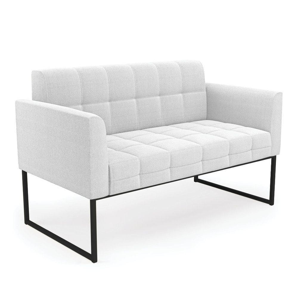 Sofá Namoradeira 2 Lugares Industrial Preto Elisa Bouclê Off White D03 - D`rossi