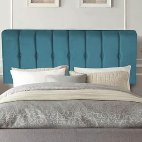 Painel Estofada Kiara 140cm Casal Box Quarto Suede Azul Turquesa - Gat Magazine