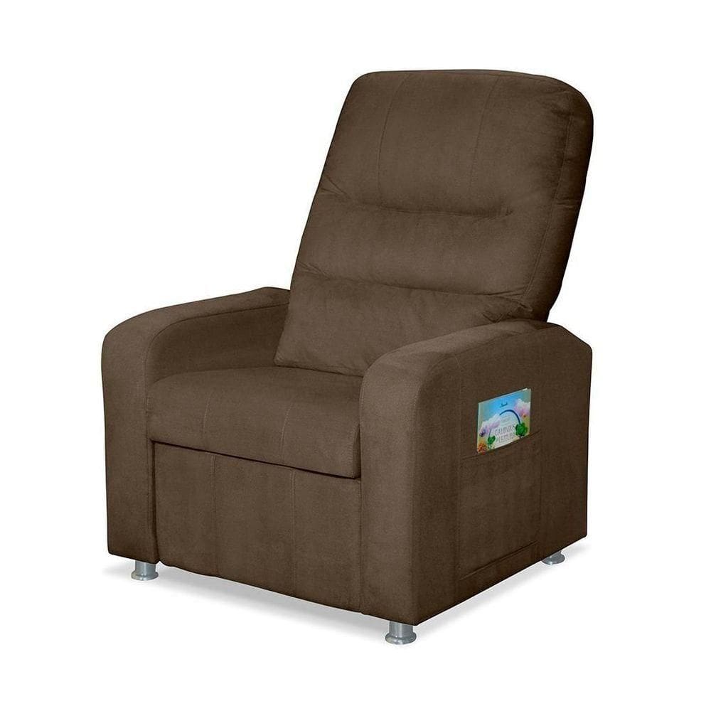 Poltrona Do Papai Reclinável Confortável Com Fibra Siliconada Marrom