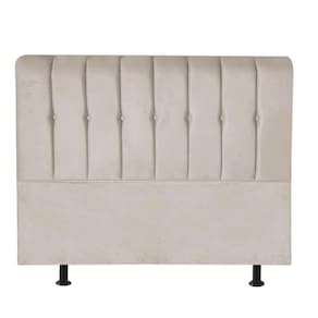 Cabeceira Estofada Kiara 160cm Queen Size Box Quarto Suede Bege - Gat Magazine