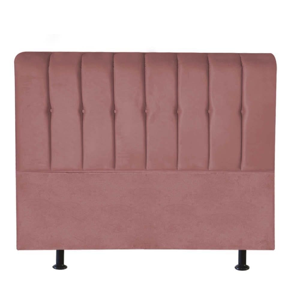 Cabeceira Estofada Kiara 195cm King Size Box Quarto Suede Rose Gold - Gat Magazine