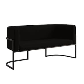 Sofá 2 Lugares Com Base De Metal Black Para Recepção Balaqui Preto