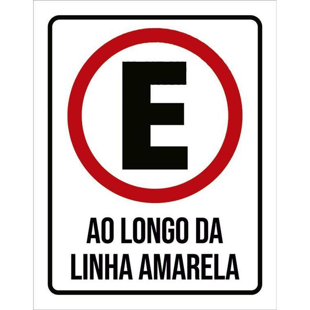 Placa Estacionamento Ao Longo Linha Amarela 36X46