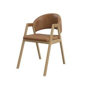 Cadeira Decorativa Suellen Para Mesa De Jantar Reforçada Courino Marrom Claro