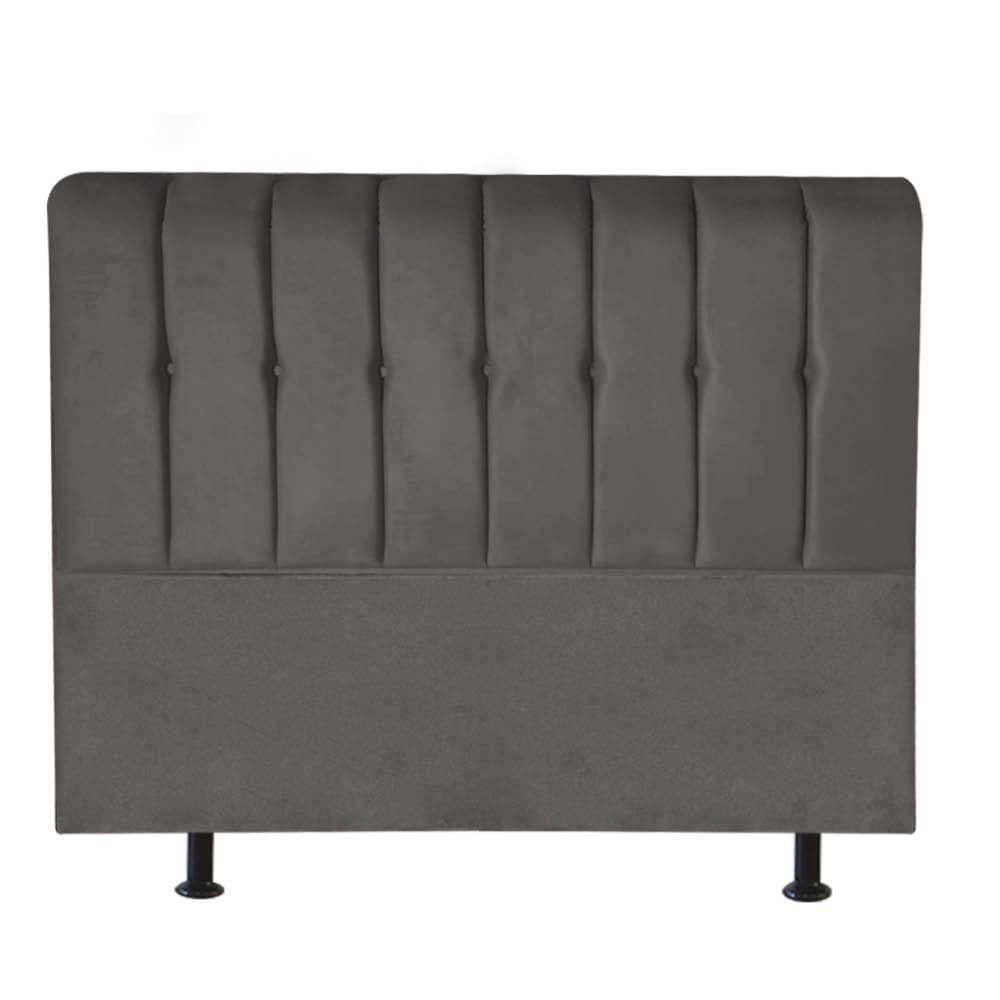 Cabeceira Estofada Kiara 195cm King Size Box Quarto Corino Cinza - Gat Magazine
