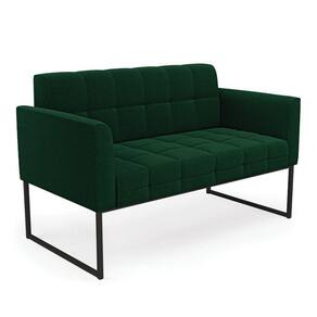 Sofá Namoradeira 2 Lugares Industrial Preto Elisa Bouclê D03 - D`rossi Cor Verde