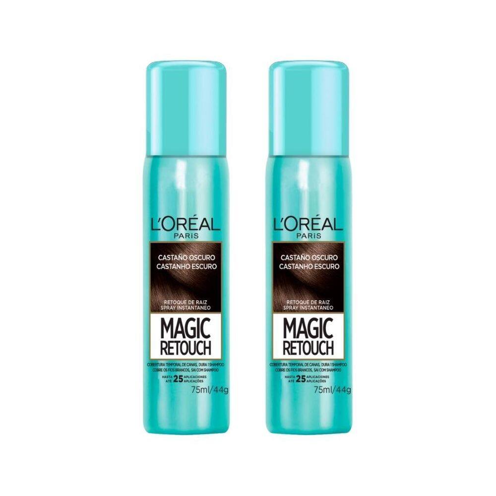 Coloraçao Loreal Magic Retouch 75Ml Spray Castanh Escuro-2Un