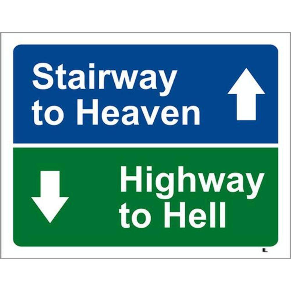 Kit 3 Placas Sinalização - Stairway Heaven Highway Hell