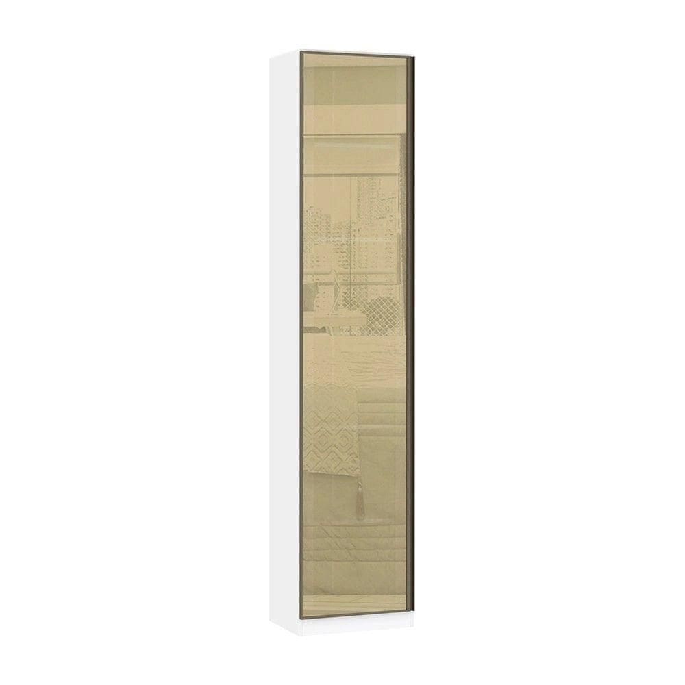 Guarda Roupa Sapateira 1 Porta 50cm Com Vidro Reflecta Bronze  Luciane Móveis