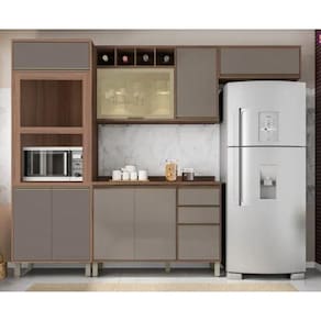 Cozinha Modulada 4 Peças Sem Tampo Yara Luciane Vanilla-grafite