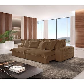 Sofá Luz Veludo 02 Módulos De 120m B25cm Meu Sofá Online B016 Veludo Marrom