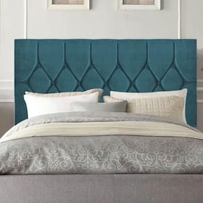 Cabeceira Estofada Istambul Capitonê 140cm Casal Box Quarto Suede Azul Turquesa - Gat Magazine