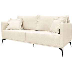 Sofa Liv 3 Lugares 220cm Pes Aço Linho 234 Natural Ezz Natural