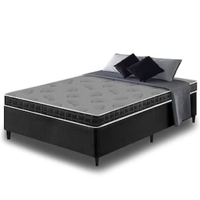 Cama Box Casal Preta + Colchão Querubin D20 138x188