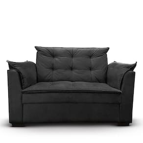 Sofá 2 Lugares Para Sala Moderno Confortável Aurora Suede Preto