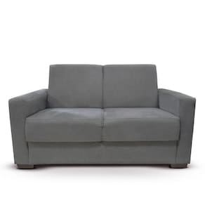Sofá Estofado 2 Lugares Sala Estar Recepção Raíssa Suede Cinza